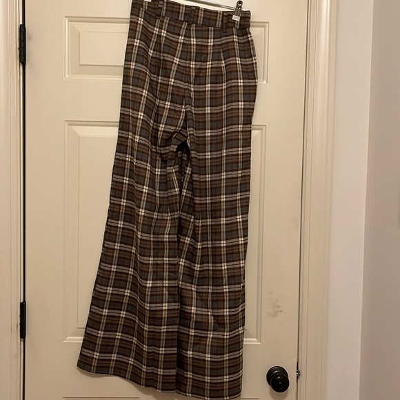 RSQ Womens Wide Leg Brown Plaid Pants/NWT/S - Picture 16 of 16